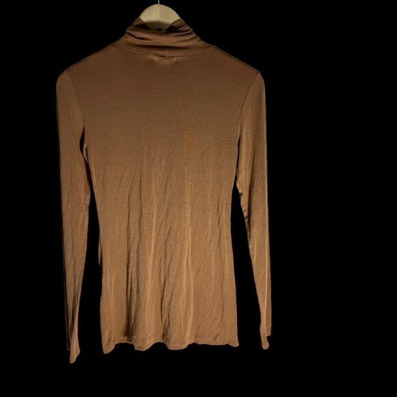 Calypso St. Barth Tan Mock Neck Turtleneck Top Sz M - Picture 2 of 6